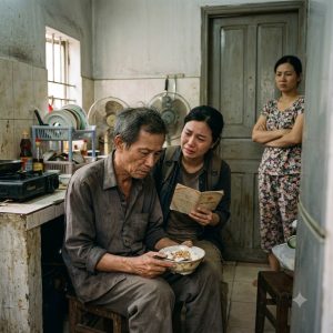 CON DÂU KHÓA CỬA PHÒNG ĂN, BẮT BỐ CHỒNG ĂN CƠM NGUỘI Ở GÓC BẾP: “ÔNG GIÀ RỒI, ĂN GÌ CHẲNG ĐƯỢC!” ĐẾN NGÀY CON GÁI TRỞ VỀ, CẢ GIA ĐÌNH BÀNG HOÀNG TRƯỚC SỰ THẬT